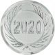 Silver embossed aluminum emblem 50mm - Year 2020
