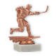 Trophy plastic figure ice hockey men bronze on white marble base 13,8cm