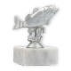Trophy plastic figure perch silver metallic on white marble base 11,0cm