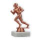 Trophy plastic figure football runner bronze on white marble base 14,5cm