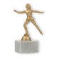 Pokal Kunststofffigur Eiskunstläuferin goldmetallic auf weißem Marmorsockel 16,5cm