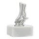 Trophy plastic figure skate silver metallic on white marble base 10.4cm