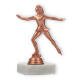 Pokal Kunststofffigur Eiskunstläuferin bronze auf weißem Marmorsockel 14,5cm