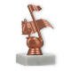 Trophy plastic figure note bronze on white marble base 12,3cm