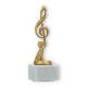 Trophy plastic figure clef gold metallic on white marble base 19,7cm