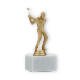 Pokal Kunststofffigur Golf Herren goldmetallic auf weißem Marmorsockel 18,0cm