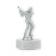 Pokal Kunststofffigur Golf Herren silbermetallic auf weißem Marmorsockel 17,0cm