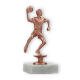 Trophy plastic figure handball player bronze on white marble base 14,8cm