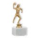 Trophy plastic figure handball player gold metallic on white marble base 17,1cm