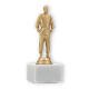 Pokal Kunststofffigur Judo Herren goldmetallic auf weißem Marmorsockel 17,0cm