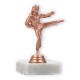 Pokal Kunststofffigur Karate Damen bronze auf weißem Marmorsockel 12,4cm
