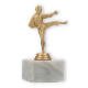 Pokal Kunststofffigur Karate Herren goldmetallic auf weißem Marmorsockel 14,4cm
