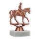 Pokal Kunststofffigur Reiter bronze auf weißem Marmorsockel 13,3cm