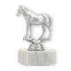 Pokal Kunststofffigur Quarter Horse silbermetallic auf weißem Marmorsockel 12,7cm
