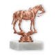 Pokal Kunststofffigur Westernreiten bronze auf weißem Marmorsockel 11,3cm