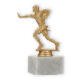 Trophy plastic figure Flag Football gold metallic on white marble base 16,0cm