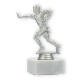 Trophy plastic figure Flag Football silver metallic on white marble base 15,0cm