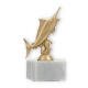 Trophy plastic figure marlin gold metallic on white marble base 15,1cm