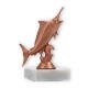 Trophy plastic figure marlin bronze on white marble base 13,1cm