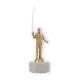 Trophy plastic figure Baitcaster gold metallic on white marble base 27,0cm