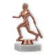 Pokal Kunststofffigur Baseballspielerin bronze auf weißem Marmorsockel 14,3cm