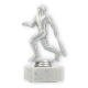 Trophy plastic figure baseball player silver metallic on white marble base 15,7cm