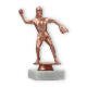 Pokal Kunststofffigur Softballspielerin bronze auf weißem Marmorsockel 16,3cm
