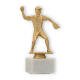 Trophy plastic figure softball player gold metallic on white marble base 18,3cm
