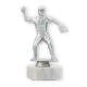 Trophy plastic figure softball player silver metallic on white marble base 17,3cm