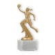 Pokal Kunststofffigur Basketballspielerin goldmetallic auf weißem Marmorsockel 18,5cm