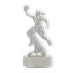 Pokal Kunststofffigur Basketballspielerin silbermetallic auf weißem Marmorsockel 17,5cm