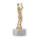 Trophy plastic figure basketball player gold metallic on white marble base 20.3cm