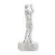 Trophy plastic figure basketball player silver metallic on white marble base 19,3cm