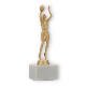 Trophy plastic figure female basketball gold metallic on white marble base 20,3cm