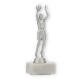 Trophy plastic figure female basketball silver metallic on white marble base 19,3cm