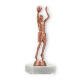 Pokal Kunststofffigur Basketballerin bronze auf weißem Marmorsockel 18,3cm