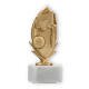 Trophy plastic figure basketball wreath gold metallic on white marble base 18,8cm