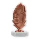 Pokal Kunststofffigur Basketballkranz bronze auf weißem Marmorsockel 16,8cm