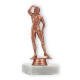 Trophy plastic figure bodybuilder bronze on white marble base 15,3cm