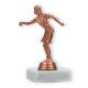 Trophy plastic figure petanque ladies bronze on white marble base 13,5cm