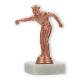 Pokal Kunststofffigur Petanque Herren bronze auf weißem Marmorsockel 13,5cm