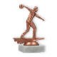 Trophy plastic figure bowling men bronze on white marble base 14,4cm