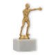 Pokal Kunststofffigur Boxer goldmetallic auf weißem Marmorsockel 16,3cm