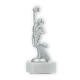 Trophy plastic figure cheerleader silver metallic on white marble base 19,5cm