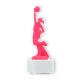 Pokal Kunststofffigur Cheerleader pink auf weißem Marmorsockel 20,5cm