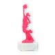 Coupe Figurine en plastique Cheerleader rose sur socle en marbre blanc 19,5cm