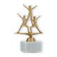 Trophy plastic figure cheerleader pyramid gold metallic on white marble base 18,3cm
