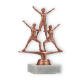 Trophy plastic figure cheerleader pyramid bronze on white marble base 16,3cm