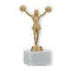 Pokal Kunststofffigur Cheerleader Tanz goldmetallic auf weißem Marmorsockel 17,3cm