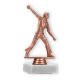 Trophy plastic figure cricket thrower bronze on white marble base 15,5cm